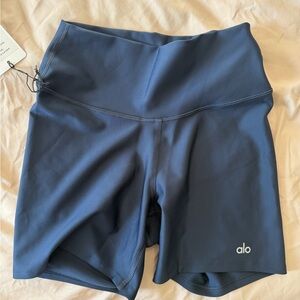 ALO Yoga Navy High-Rise Bike Shorts